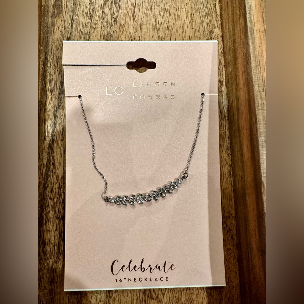 Next LC Lauren Conrad necklace silver tone with rhinestones.  16 in